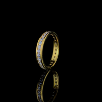 Bague de fiançailles pour femme en or 14k/18k, sertie de diamants de laboratoire vintage taille brillant certifiés GRA, style alliance éternité