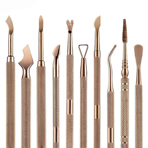 Pousse-cuticules en acier inoxydable, outil professionnel de préparation des ongles pour manucure, finition titane, durable, léger, réutilisable, double usage - Product Image 3