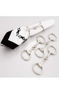 Anneau de serviette en forme de mors de cheval en argent de luxe, porte-serviettes en acier inoxydable pour les événements de style campagnard, décoration de table vintage - Product Image 2