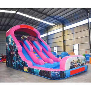Tobogán Acuático Inflable de 30 pies con Doble Carril, Tobogán Comercial de PVC, Tobogán Inflable para Exteriores e Interiores, Brincolín para Piscina en el Patio Trasero - Product Image 4