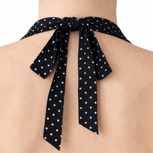 Top Corto Halter con Estampado de Lunares para Mujer, Top sin Mangas con Cuello en V Profundo, Elástico, Moderno para Verano - Product Image 4