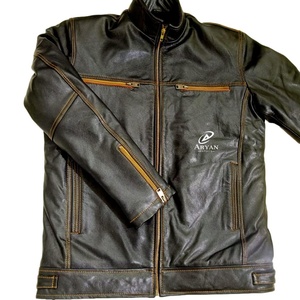Chaquetas de cuero genuino hechas a mano para hombre, chaquetas Vintage de aspecto real de estilo motorista de alta calidad para senderismo al aire libre - Product Image 1