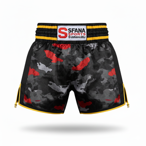 Shorts de Muay Thai MMA pour hommes SFANA SPORTS avec logo personnalisé, tissu 180g, séchage rapide, respirant, pour le kickboxing, la boxe, l'entraînement en salle de sport - Product Image 6