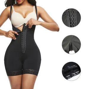 통기성 Bustier 코르셋 위 원활한 shapewear 바디 수트 조정 가능한 후크 전면 faja shapewear