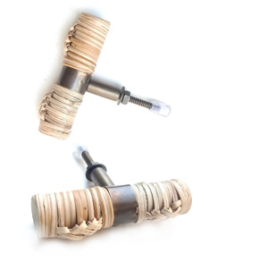 Perillas de barra en T hechas a mano, tiradores de cajón de cerámica de madera tejida de ratán Natural, cocina, dormitorio, armario de Metal DE EXPORTACIÓN DE CALIDAD - Product Image 2