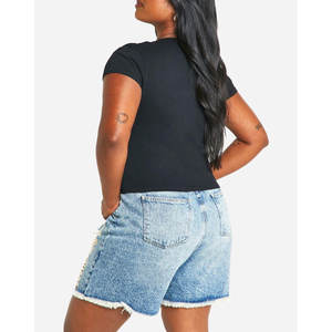 Bas quantité minimale de commande Meilleure Qualité Logo Sur Mesure T-shirts pour Femmes Couleur Unie Impression Graphique Dames Top Chemises - Product Image 5