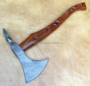 Hachas Tomahawk de Acero de Damasco de Alta Calidad de Steel Craft International, Mango de Acero de Damasco, Diseño Industrial para Camping - Product Image 6