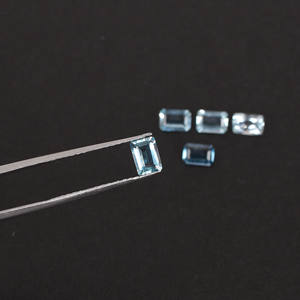 Aigue-marine brésilienne naturelle 6x4mm coupe octogonale 2.40 Cts 5 pièces Lot de pierres précieuses pour la fabrication de bijoux - Product Image 3