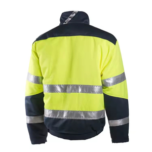 Veste de sécurité d'hiver haute visibilité de classe 3 personnalisée de haute qualité pour hommes, vêtements de travail en polyester pour la circulation avec plusieurs poches - Product Image 6