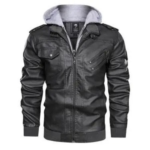 Pro wow nouvelles vestes en cuir pour hommes automne décontracté moto PU veste motard manteaux en cuir - Product Image 4
