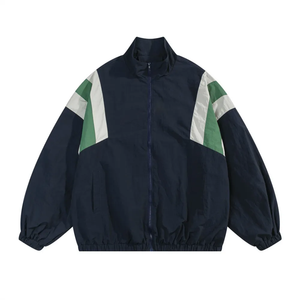 Chaqueta Cortavientos de Lona con Capucha, Transpirable, Impermeable, con Bloques de Color Reactivos al Agua, Estilo Urbano, Reflectante - Product Image 3