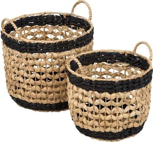Hot Selling Sustainable Natural Water Hyacinth Storage <b>Basket</b> with Handles <b>for</b> Storage & Decoration or Laundry <b>Basket</b> Wholesale - Product Image 4