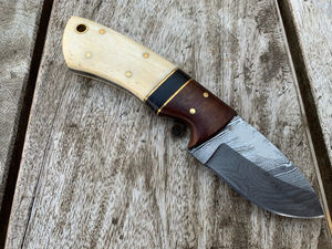 Custom Handmade Stainless Steel Blade Camping Hunting <b>Knife</b> with <b>Bone</b> <b>Handle</b> Serrated Edge OEM Customizable 3-Year Warranty - Product Image 4