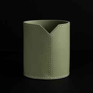 Creative Square Leather Office Organizer Single Pen holder Desktop Storage Box with <b>Ornament</b> Leather Penholder Storage Gift - Product Image 4