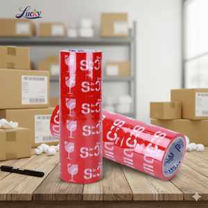 เทปกาวยางหน้าเดียวคุณภาพสูงสีแดงและสีขาวพิมพ์เทปเตือนกันน้ำสำหรับถุงปิดผนึกขนาด2นิ้ว * 45หลา - Product Image 2