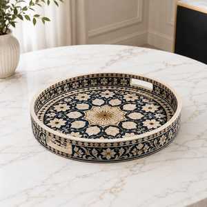 100% Handmade Natural Bone Inlay Eco-Friendly Highly Polish Square Shape <b>Home</b> Hotel Food Serving Tray Customize <b>For</b> <b>Sale</b> - Product Image 6