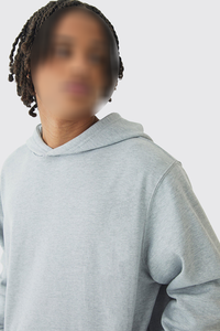 Top qualité 100% coton hommes sweats à capuche uni gris chiné personnalisé brodé Logo solide motif bas quantité minimale de commande à capuche pour l'hiver - Product Image 6