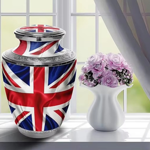 Handmade Mosaic Aluminium and Glass Cremation <b>Urn</b> <b>Large</b> Adult Size Burial Hand Applied Individual Tiles Unique for Funerals - Product Image 1