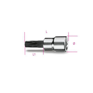 Chrome-Plated 3/8\" Female Square Drive <b>Screwdriver</b> Sockets with Burnished Inserts for <b>Pentalobe</b> Screws - Product Image 1