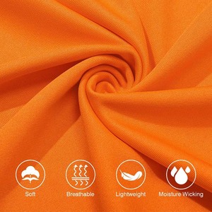 Men's <b>Orange</b> Short Sleeve Knitted <b>Polo</b> Shirt With Zipper Collar And Chest Pocket Casual Style - Product Image 3
