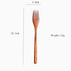 Juego de 2 piezas de cuchara y tenedor de madera de acacia - Product Image 5