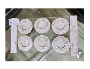 Plateau de service artisanal en bois nacre, sous-verres, plats et assiettes pour la décoration de l'Aïd, décoration de la maison, cadeau, plateaux en nacre pour le Ramadan, Émirats arabes unis - Product Image 6