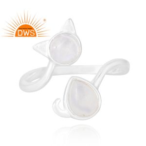 Última venta 925 anillo de piedras preciosas de piedra de luna de arcoíris Natural de plata esterlina joyería personalizada para mujer regalo para ella - Product Image 3