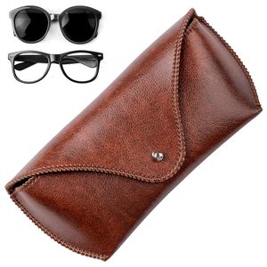 Estuche para anteojos de cuero genuino hecho a mano, gafas de sol Unisex y gafas de lectura, soporte protector, accesorio para hombres y mujeres - Product Image 4