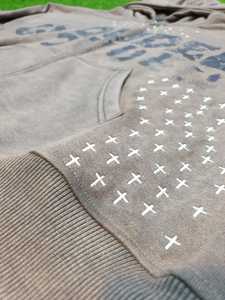 Sweat à capuche zippé en coton 100% de qualité supérieure, lavage à la pierre, respirant, surdimensionné, impression DTG pour hommes - Product Image 3