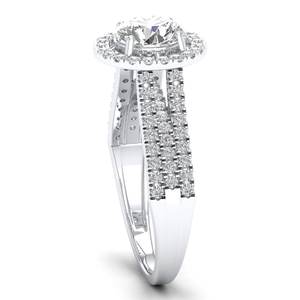 REYES Bague de mariage personnalisée de luxe en or blanc 14K plaqué rhodium HPHT diamant cultivé en laboratoire pour femmes Bijoux fins - Product Image 3