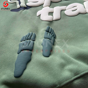 Sweat à capuche Vintage Heavyweight 100% Puff Printing pour hommes et femmes Impression personnalisée Powder Puff de haute qualité - Product Image 5