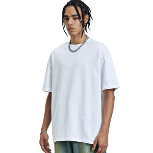 T-shirt en coton vintage grande taille pour hommes Street Wear T-shirts lourds et surdimensionnés en détresse T-shirts délavés à l'acide pour hommes - Product Image 6