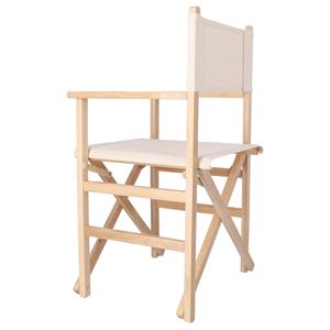 Sedia da Regista WELL HOME in Legno di Faggio con Finitura Verniciata e Tela Grezza, Sedia da Giardino 51x46x86 cm - Product Image 4