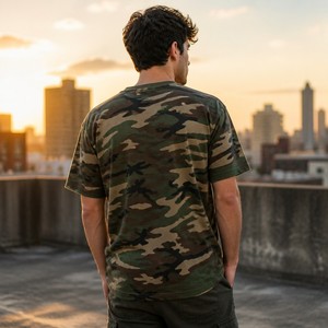 T-Shirt Mimetica Personalizzata per Uomo, Stampa Militare, Oversize in Cotone, Streetwear, Maglietta Grafica, Produttore <span class=keywords><strong>con</strong></span> MOQ Basso - Product Image 4