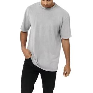 เสื้อยืดโอเวอร์ไซส์ลายฟอกสีสำหรับผู้ชาย ไซส์พลัส เสื้อผ้าออกกำลังกายผู้ชาย ผ้าฝ้าย 100% ปรับแต่งได้ เสื้อสไตล์วินเทจ แฟชั่น - Product Image 4