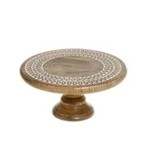 Acacia Wood Cake Stand Wholesale Acacia Wooden Party Dessert Stand Wood Cake Plate Server Platter - Product Image 5