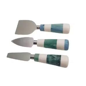 Juego de cuchillos para queso de acero inoxidable, mango de resina, cortador de queso elegante, rebanador y esparcidor, utensilios para servir - Product Image 6