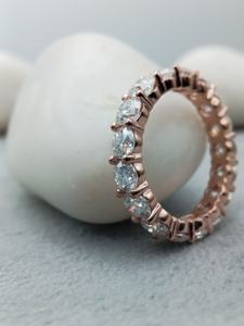 แหวนแต่งงานสำหรับผู้หญิงทำจากเพชรที่เจียระไนแบบกลมขนาด14K 18K ได้รับการรับรองจากร้าน VVS Lab - Product Image 3