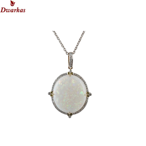 High Quality Luxury <b>Gold</b> Plated 925 Sterling Silver Ethiopian <b>Opal</b> White CZ Multi Gemstone Pendant <b>Necklace</b> Jewelry for Party - Product Image 5