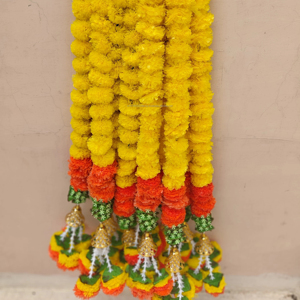 มาลัยดอกไม้ดาวเรืองปุยสุดๆฮาดิวาลีชาวโบฮีเมียนแบบดั้งเดิมของอินเดียฉากหลังแต่งงานของตกแต่งบ้าน - Product Image 2