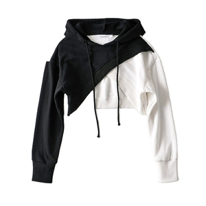 High Quality Comfortable Fashion New Custom <b>Women</b> Fitness Crop <b>Top</b> Hoodie With Drawstring Woman Hoodies - Product Image 5