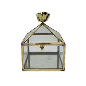 Caja de joyería personalizada chapada en plata, vidrio y latón con producto para decoración de bodas, hecha a mano a granel - Product Image 5