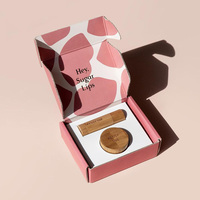 Kit de lèvres d'impression de conception personnalisée boîte postale d'emballage boîte postale en carton ondulé rose de petite taille avec logo en feuille d'or