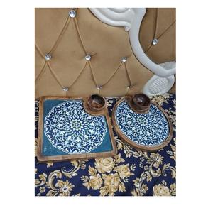 Plateau de service en bois d'acacia de haute qualité Design rectangulaire écologique Placage époxy Taille personnalisée Bol Trempettes Snack Plateau pour - Product Image 6