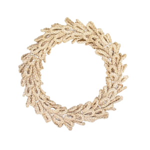 พวงหรีดประตูหน้าทรงกลมจากหญ้าทะเลทำด้วยมือตามฤดูกาล - Product Image 1