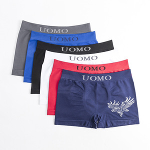 Professional Manufacturer Wholesale 92% Polyamide Spandex Men's Seamless <b>Boxer</b> Briefs Tagless Comfrot Ropa Interior logo <b>Custom</b> - Product Image 1