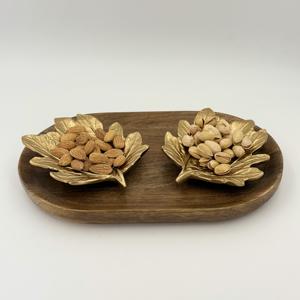 Ensemble de 2 bols à fruits secs faits à la main avec plateau, style luxueux et design moderne, en provenance d'Inde par R B Overseas, en vente au prix le plus bas - Product Image 1