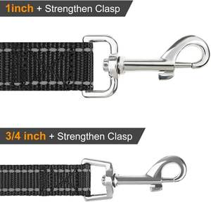 Laisse pour chien réglable, souple et solide, 6 pieds, réfléchissante double face, poignée rembourrée, en nylon robuste, pour chiens de taille moyenne/grande, pour la promenade - Product Image 5