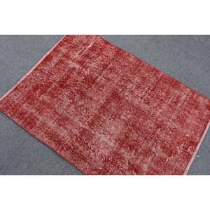 Vintage <b>Red</b> Turkish <b>Wool</b> Rug Large 9x12 Rectangle Area Patchwork Design 10mm Thickness Latex Modern 29 X 39 ft for Hallway Room - Product Image 4