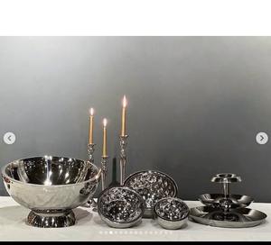 Nouveau Design meilleur Look Or Argent Cookie Et Gâteau Stand Et Dôme Bols Plateaux Avec Motif Floral En Acier Inoxydable Niveau Stand - Product Image 6